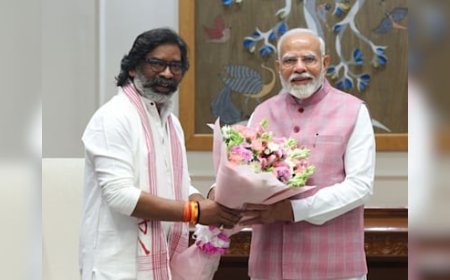 दोबारा सीएम बनने के बाद पीएम मोदी से मिले हेमंत सोरेन