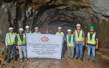 ଖୋର୍ଦ୍ଧା ରୋଡ୍-ବଲାଙ୍ଗୀର ରେଳ ଲାଇନ୍ ପ୍ରକଳ୍ପରେ ଟନେଲ ସଂଯୋଗ କ୍ଷେତ୍ରରେ ପୂର୍ବତଟ ରେଳପଥ ଦ୍ୱାରା ଆଉ ଏକ ମାଇଲ ଖୁଣ୍ଟ ହାସଲ