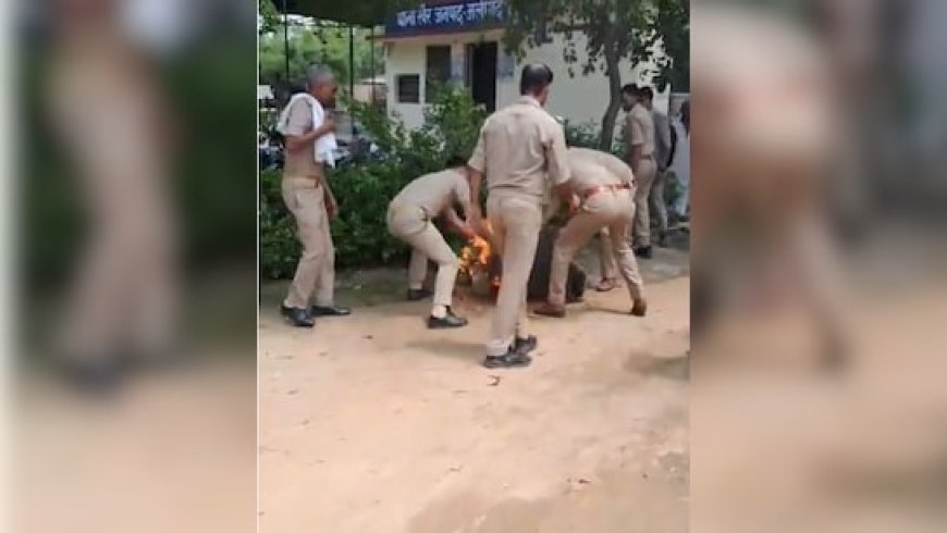 प्रॉपर्टी विवाद में थाने के अंदर बेटे ने मां को जिंदा जलाया