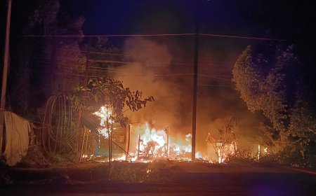 ଟାୟାର ପମ୍ପଚର ଦୋକାନରେ ଲାଗିଲା ନିଆଁ, ୫ ଦୋକାନ ଭସ୍ମିଭୂତ