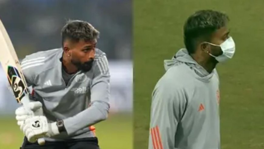 हार्दिक पंड्या लखनऊ के मैदान में मास्क पहनकर उतरे