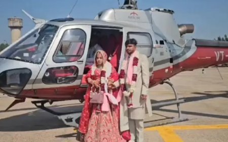 ବିବାହ ପରେ ହଲିକପ୍ଟରରେ ବିଦା ହେଲେ କନ୍ୟା